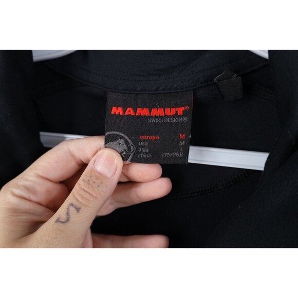Mammut Mens Medium Spell Out Trekking Snow Half Zip Pullover Jacket Top Black - Picture 9 of 16